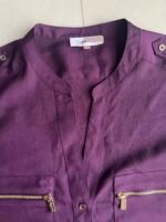 Calvin Klein eggplant purple blouse with gold details - Image 5