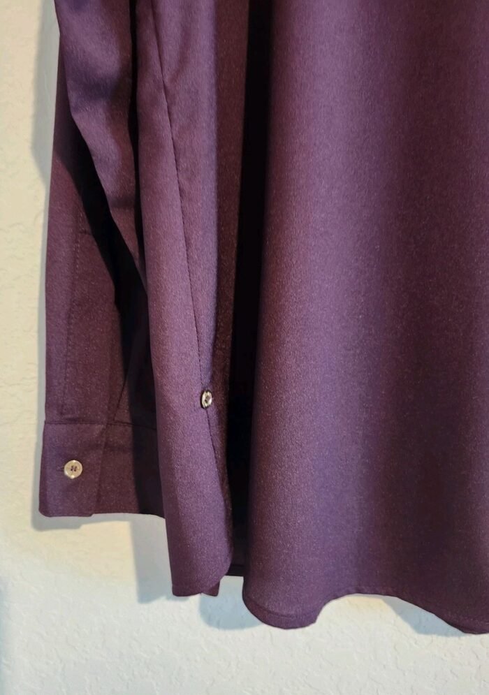 Calvin Klein eggplant purple blouse with gold details - Image 3