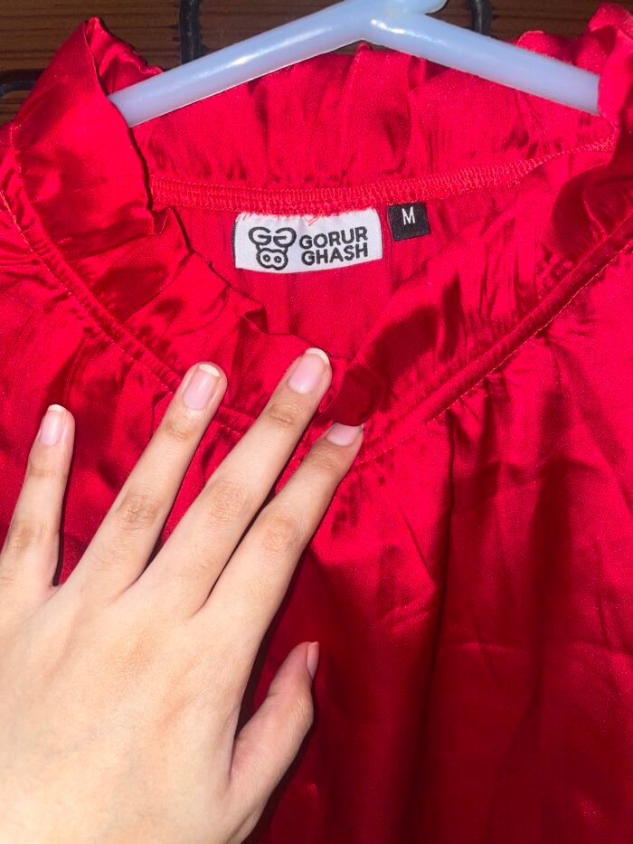 Red Silk Top [Brand: Gorur Ghash] ❤️ - Image 2