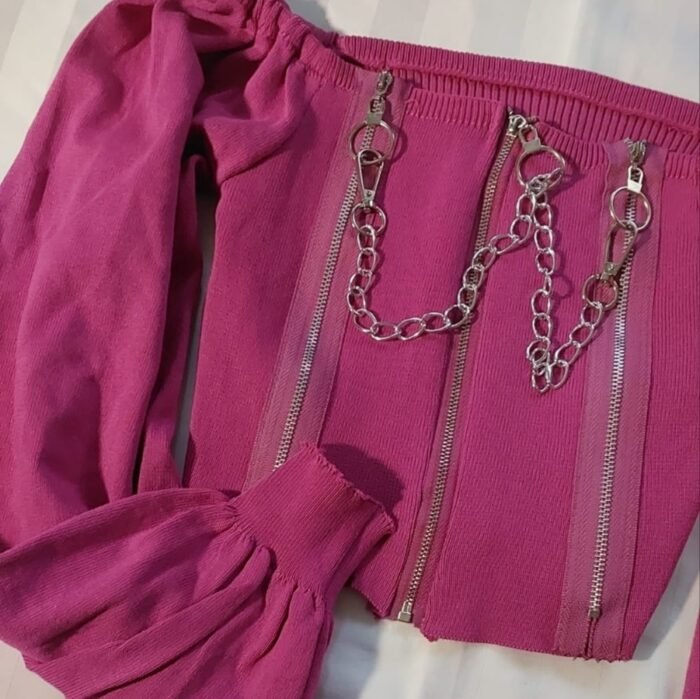 gothic mauve crop top - Image 2