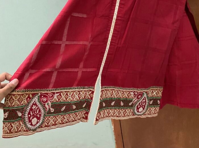 Custom made red kameez - Image 2
