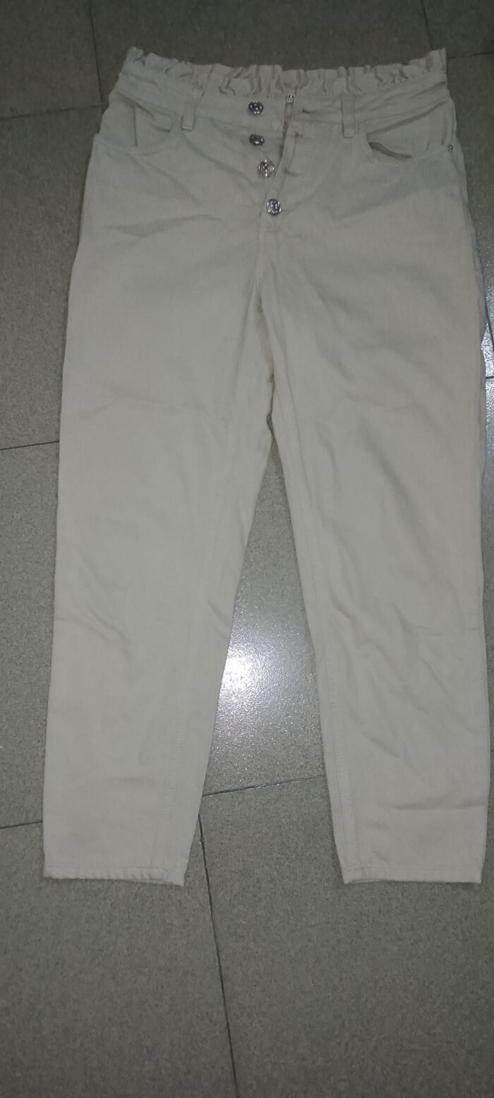 Light sage-green denim jeans - Image 2