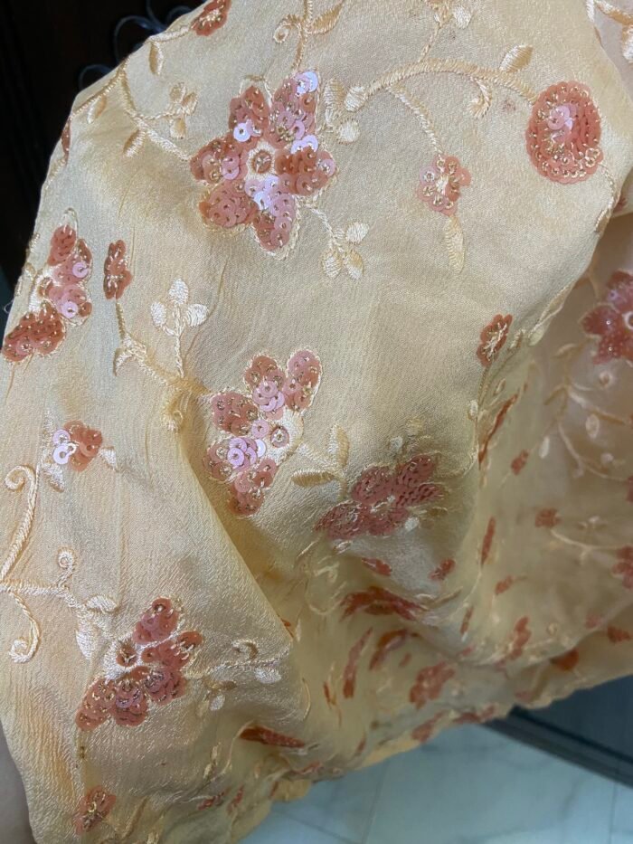 Peach Georgette Salwar Kameez (2 pc) (No Dupatta) - Image 3