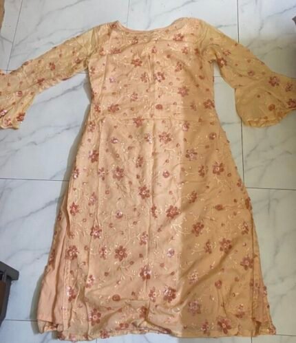 Peach Georgette Salwar Kameez (2 pc) (No Dupatta)