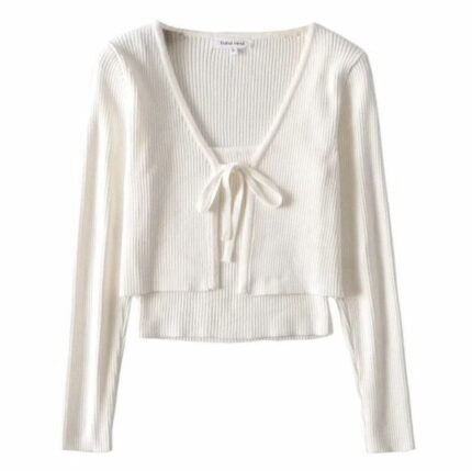 ZARA White crop top with cardigan