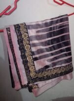Peach pinkish Silk saree