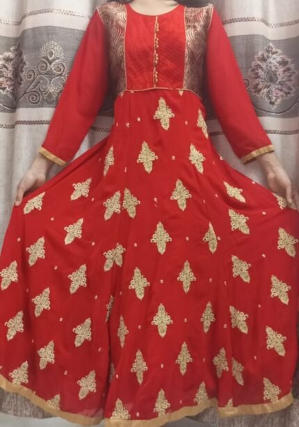 Red Anarkali Gown