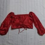 red satin criss cross top - Image 2