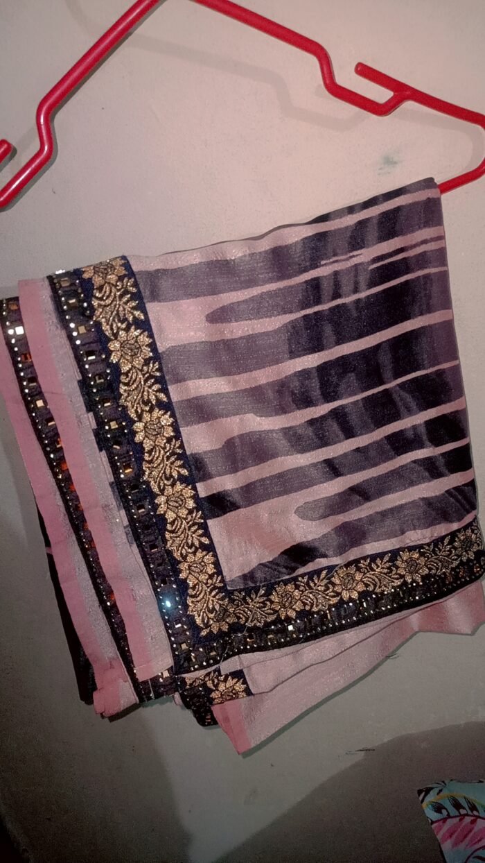 Peach pinkish Silk saree - Image 4